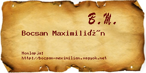 Bocsan Maximilián névjegykártya